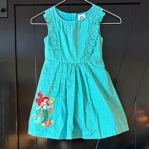 Disney Ariel Embroidered Turquoise Kids Dress